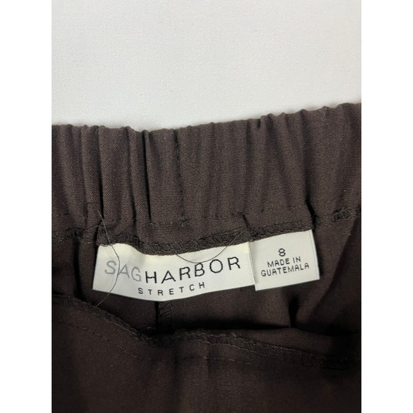 Sag Harbor Stretch Women's Size 8 Brown Wide Leg Elastic Waist Pants - Picture 3 of 8